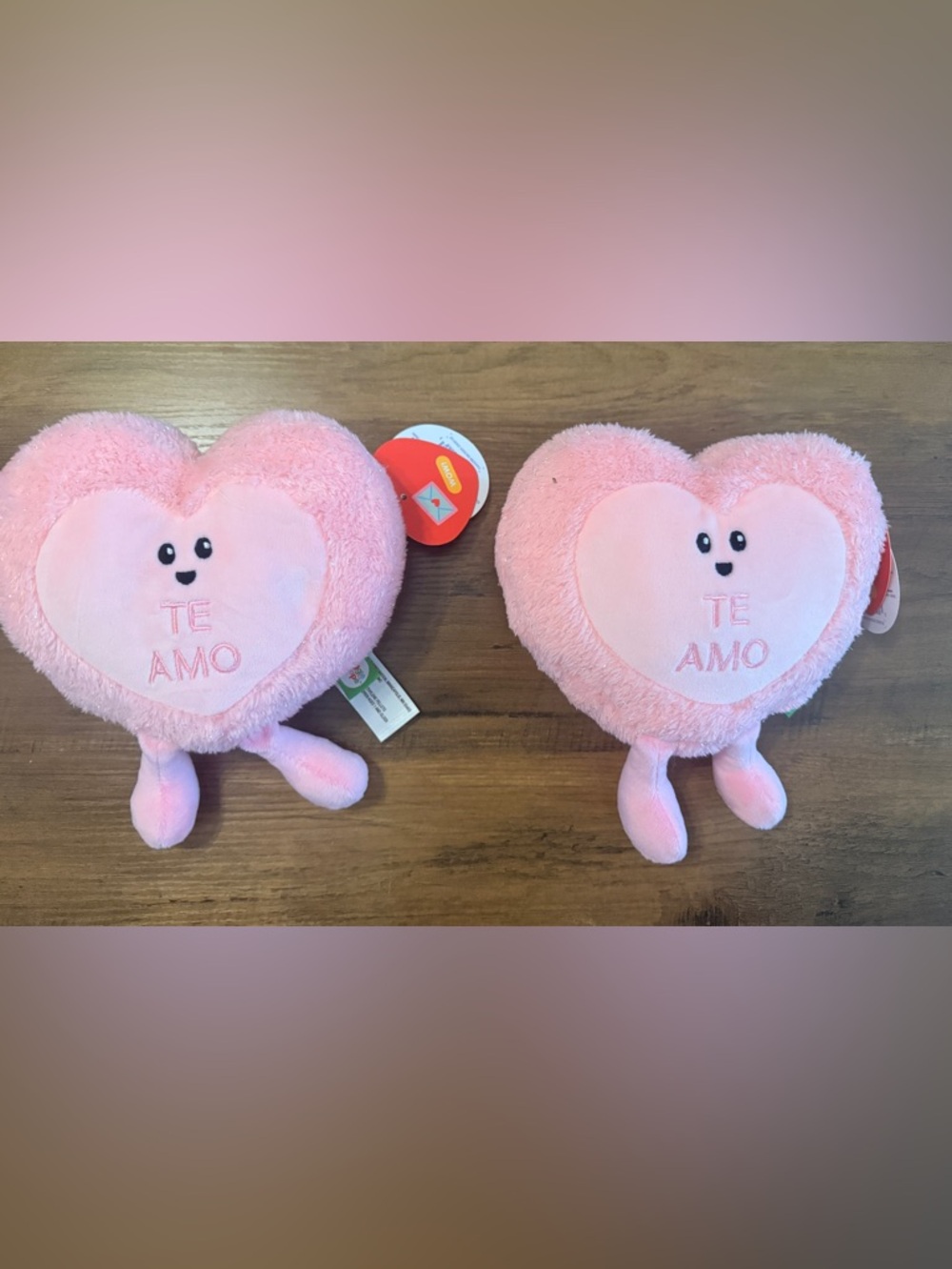 Gigglescape 5" Sweetheart Candy TE AMO Plush Toy Soft Pink Set Of 2 NWT